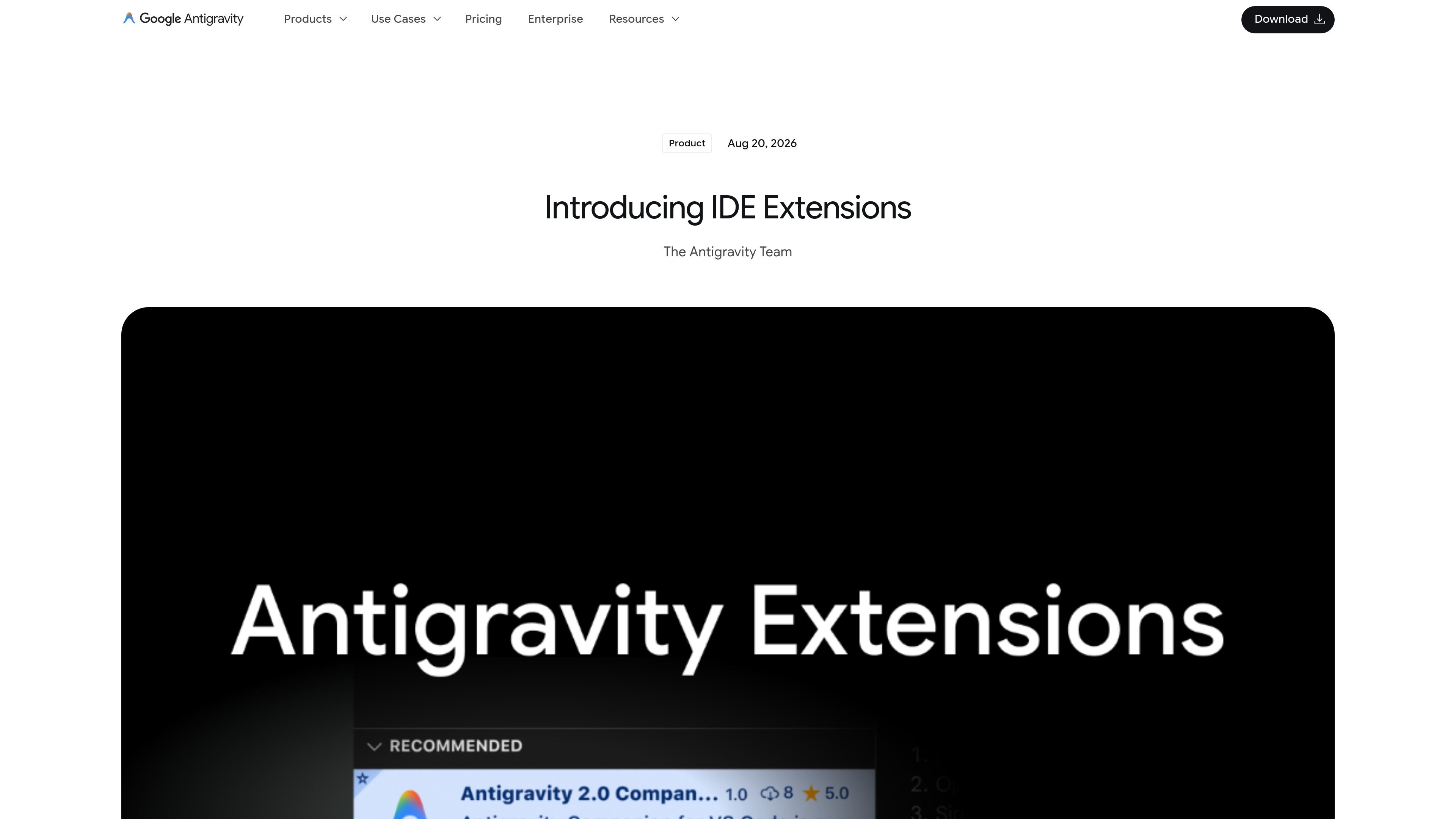 Google Antigravity IDE Extensions