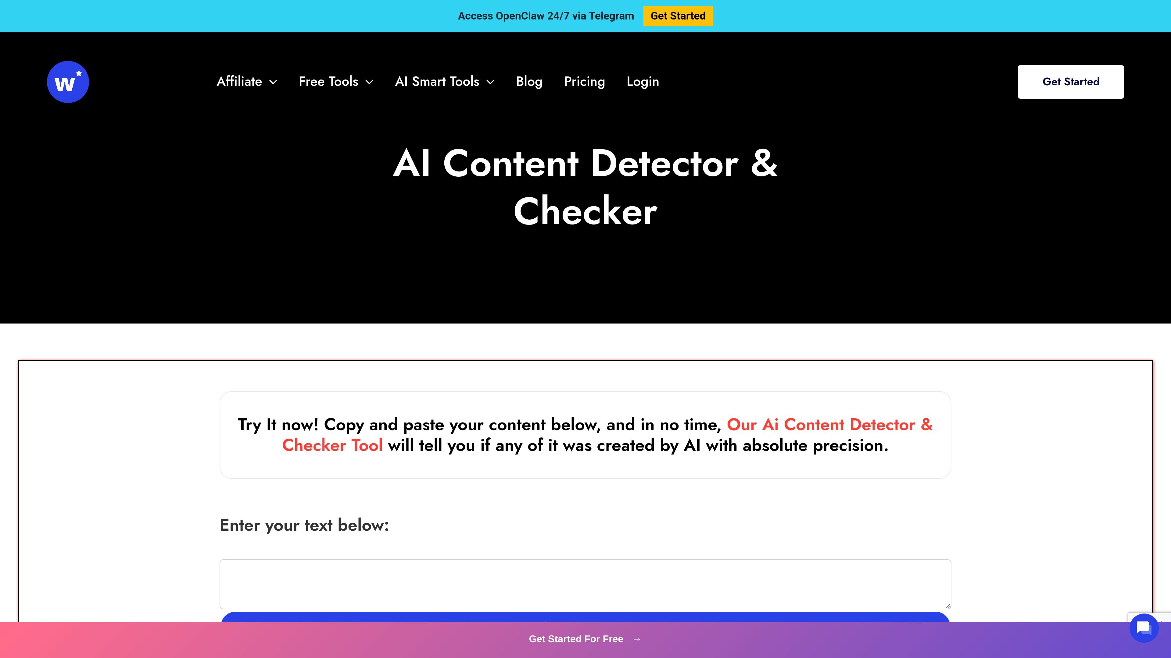 Writecream AI Content Detector
