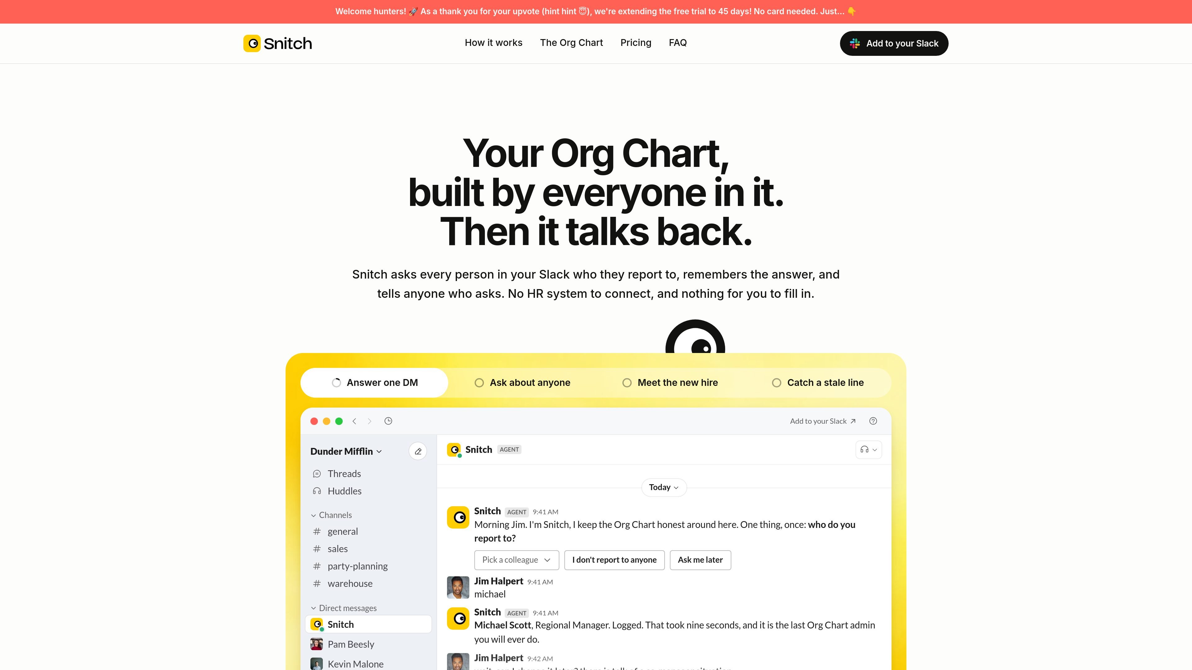 Snitch for Slack